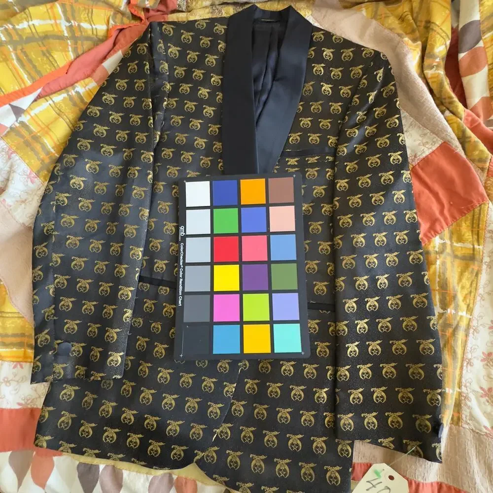 Vintage 1960s Shriners Lounge Tuxedo Blazer Smoking Dinner Jacket 40R, 44L